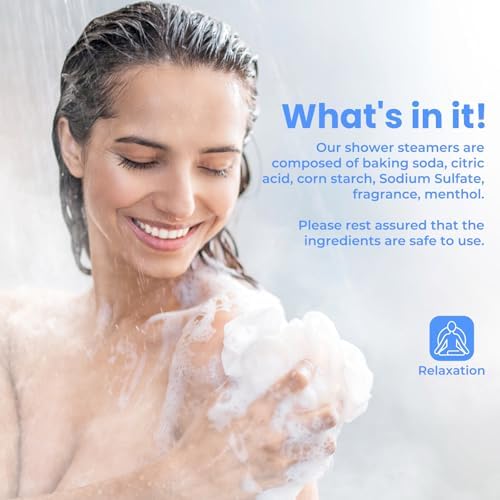 CalmNFiz Shower Steamers Self Care Gifts 2 * 8 Pack, Green & Blue - Image 3