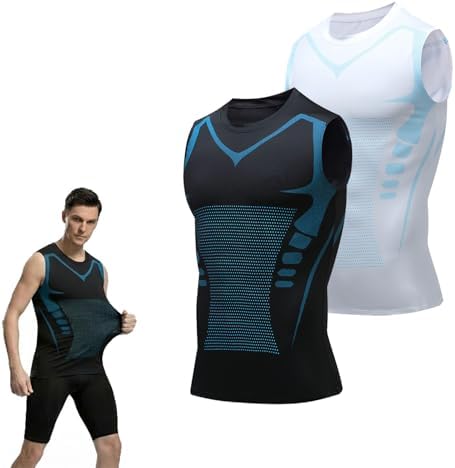 Compression Shirt Men, Men Shaping Sleeveless Vest, Sport Running Wicking Dry Fit Breathable Sleeveless Gym Shirt by Unknown