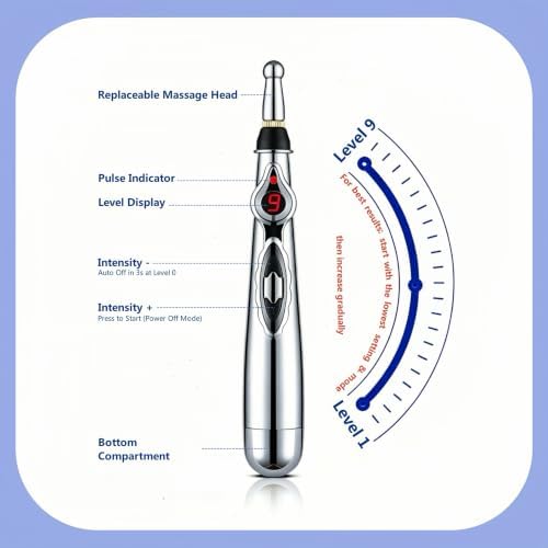 3-in-1 Acupuncture Pen Meridian Massage Acupressure Pen 9-Level Adjustable - Image 6