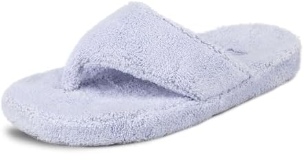 Acorn Women's Spa Thong Slippers with Cloud Contour Comfort - Arch Support and Plush Fluffy Terry Lining, Perfect for Beach, Camping, Poolside, or Bathroom Wear by AcornFootwear