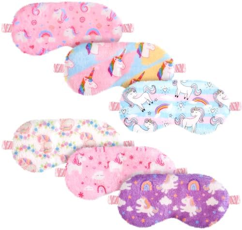 Cuffbow 6 Pack Fuzzy Sleep Masks Plush Eye Mask,Unicorn,Colorful by Cuffbow
