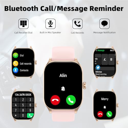 Othalne Smart Watch (Answer/Make Call), 1.85" Smartwatch for Android Phones and iPhone with Heart Rate,Sleep Monitor,Pedometer, 100+Sports Fitness Watch, IP68 Waterproof Fitness Tracker for Men Women - Image 2