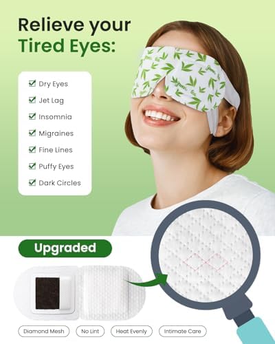 16 Packs Steam Eye Masks for Dry Eyes, Self Heating Warm Compress Green Tea - Image 3