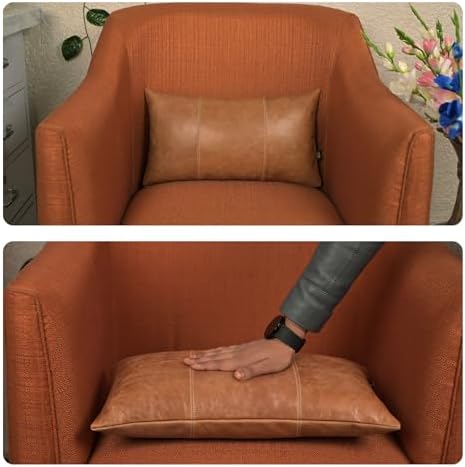 LL LEATHER LOVERS 100% Lambskin Leather Pillow Cover 10x18 Inch – Hand-Stitched Cushion Case with Hidden Zipper, Decorative Throw Cover for Sofa, Bed and Living Room - Rusk Camel 02 Panel Pack of 2 - Image 6