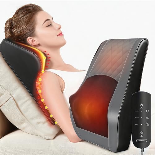 Boriwat Back Massager with Heat, 3D Kneading Massage Pillow for Back, Neck, Shoulder, Leg Pain Relief Deep Tissue, Gifts for Women Men Mom Dad(Dark Gray) by Boriwat