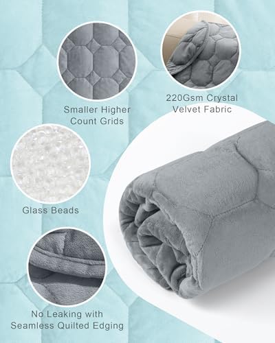 Cottonblue Small Weighted Lap Blanket for Adults Teens 5lbs 24"x29", Grey - Image 4