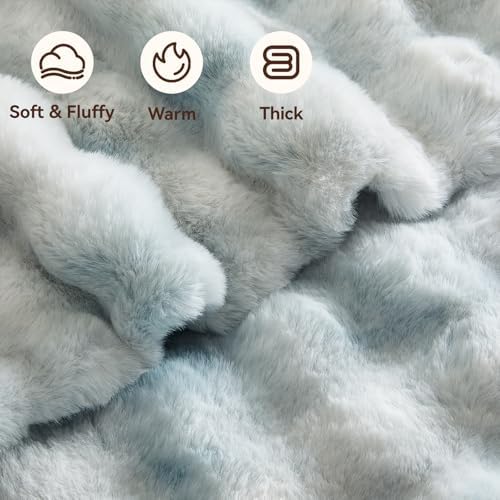 Anysay Faux Fur Throw Blanket, 1000GSM Fluffy Soft Bubble Blanket 60''*80'' - Image 2