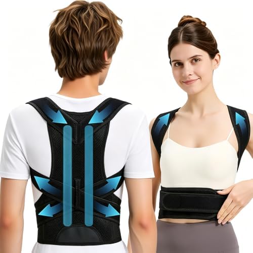 Posture Corrector for Men and Women, Adjustable Back Brace for Back, Neck and Shoulder Pain Relief, Back Support for Posture Improving Scoliosis, Hunchback, Hump, Thoracic, Spine Corrector (XX-Large) by Unknown