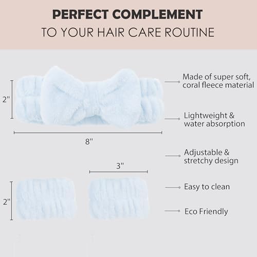 Ayesha Spa Headband and Wristband Set for Washing Face Skincare Makeup - Image 4