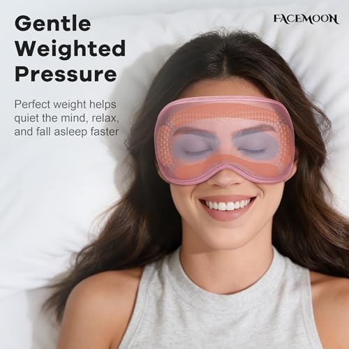 Weighted Eye Mask for Sleeping 2 Pack: Gentle Pressure Blackout Sleep Mask with 3D Contoured Cups, Zero Eye Pressure Sleep Mask for Lash Extensions, Memory Foam Travel Mask, Pink Purple - Image 3