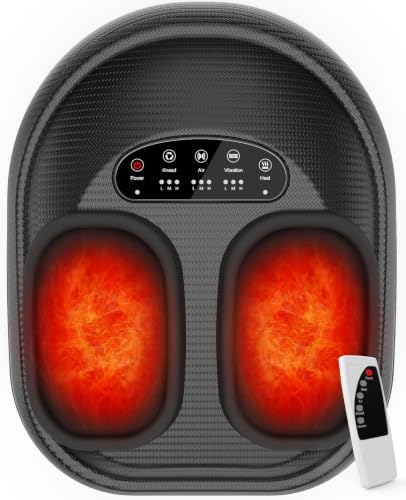 CARESKY Shiatsu Foot Massager Machine with Heat : Deep Kneading Foot Massage with Vibration & Compression for Plantar Fasciitis & Neuropathy Pain Relief, Deep Tissue Foot Massager by CARESKY