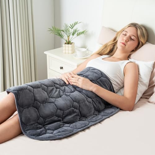 Wemore Weighted Lap Blanket 7lbs, 24"x29" Small Travel Blankets for Adults by WemoreDirect