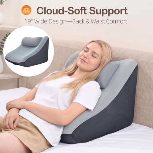 Vekkia 21” Back Rest Pillow with Dual-Layer Foam for Reclining and Sitting - Image 5
