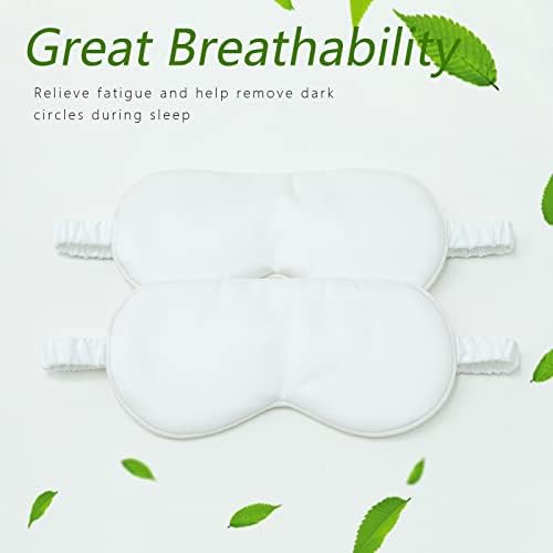 HBHLFZ Sleep Mask 2 Pack - Bamboo Viscose Fiber Sleeping Eye Mask - with Elastic Band/Headband - Comfort Sleeping Shade - for Nighttime Sleeping, Traveling & Napping（White） - Image 6