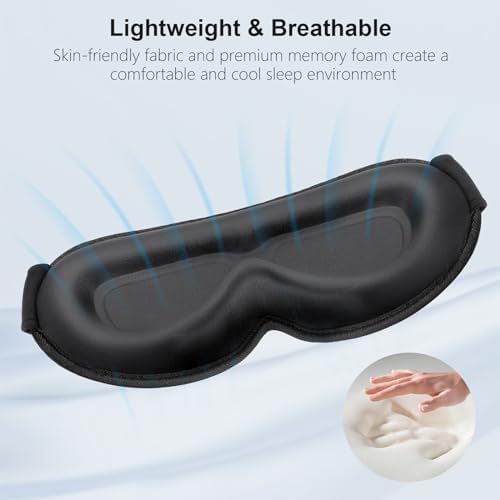 Gritin 100% Blackout Sleep Eye Mask for Women Men, Zero Pressure Sleep Mask - Image 6
