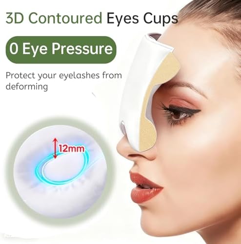 Calm&Relax Bamboo Sleep Mask - Cooling 3D Eye Mask, Lash Friendly,White - Image 2