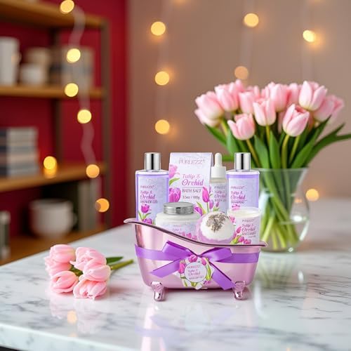 Tulip Orchid Spa Gifts Bath Kit for Women, 8Pcs - Image 4