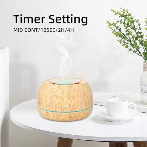 SEEDSEEL 300ML Essential Oil Diffuser 8 Hours Run Time, Aromatherapy Diffuser with Remote Control,7-Color LED for Home - Image 6