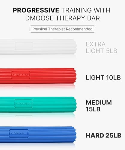 DMoose Fitness Flex Resistance Bar for Physical Therapy - Non-Slip Odorless Material, Exercise Bar for Tennis & Golfers Elbow Tendonitis Relief - Wrist and Forearm Strengthener & Grip Strength Trainer - Image 4
