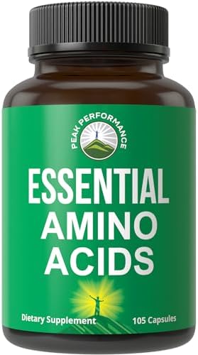 All 9 Essential Amino Acids Supplement. Capsules with 3X More Leucine by PeakPerformance
