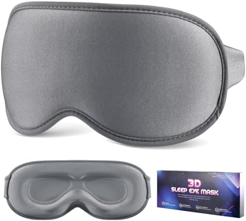 Sleep Mask for Side Sleeper Women Men, Eye Mask for Sleeping Light Blocking, 3D Contoured Cup Sleeping Mask, Soft Breathable Sleep Eye Mask with Adjustable Elastic Strap for Travel by VENMATE