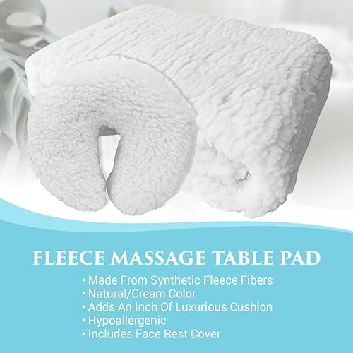 Fleece Massage Table Pad & Face Cradle Cover By NRG - Hypoallergenic Fleece Massage Pad Cushion & Face Cradle Cushion for Massage Tables & Esthetician Beds - Soft Thick Hypoallergenic Fleece - Image 2