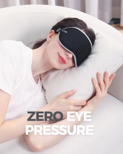 MZOO Luxury Sleep Mask, 3D Spacious for Long Lashes Blocking Light - Image 4
