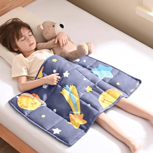 anfie Weighted Lap Pad 2 Pounds, Weighted Blanket (30"*40") Cooling Blanket for Resting,Weighted Throw Blanket for Travel Indoor Outdoor (Grey Moon) by anfie