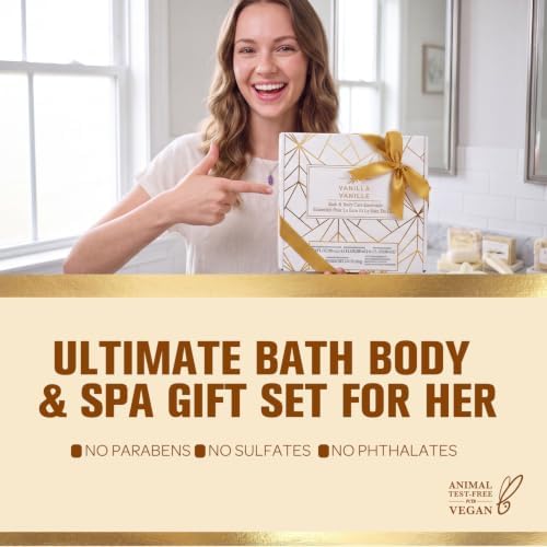 Gifts for Women, 6pc Vanilla Felt Storage Spa Gift Baskets for Women - Image 7