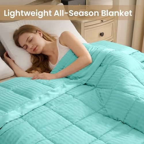 downluxe King Size Blanket with Satin Trim, Lightweight Down Alternative King Blanket for All Season, Machine Washable (Mint Green, 108 x 90 Inch) - Image 5