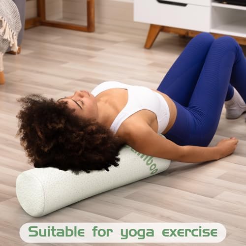 Bucherry 1 Pcs Bamboo Memory Foam Neck Roll Pillow 18 x 4 Inches - Image 5