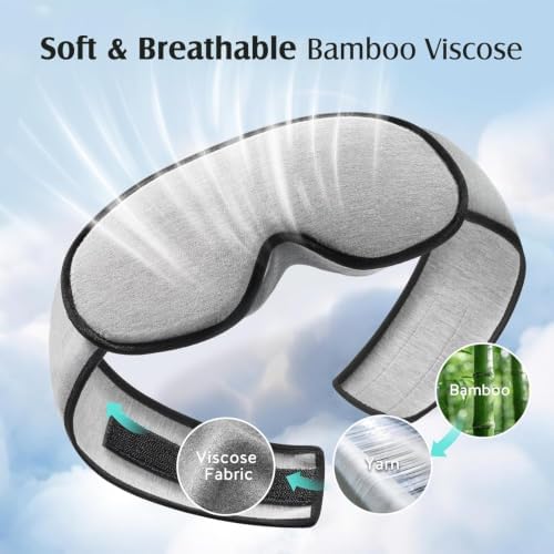 YFONG Sleep Mask for Side Sleeper Women Men, Soft Breathable Bamboo Viscose - Image 3