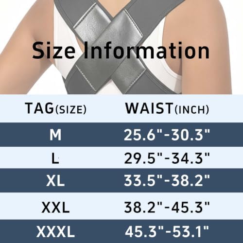 Posture Corrector for Women and Men Plus Size Full Back Support Brace Straightener Scoliosis Spine Upper Back Pain Relief Adjustable Shoulder Instant Posture Corrector with Hunchback (Black, XX-Large) - Image 2