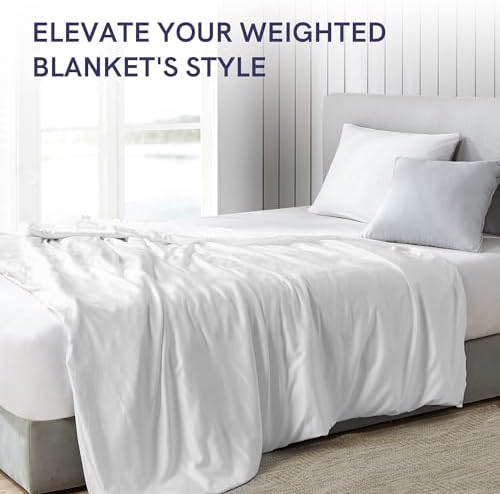 YnM Exclusive Cooling Duvet Cover for Weighted Blankets with 16 Strings (White, 60''x80'') - Image 6