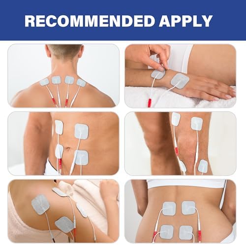 LotFancy TENS Unit Electrode Pads, 80PCS 2"x2" TENS Unit Pads for EMS Muscle Stimulator Electrotherapy, Self-Adhesive TENS Pads Replacement, Reusable and Latex-Free - Image 6