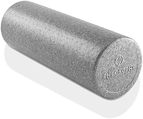 Philosophy Gym 18" High-Density Foam Roller for Exercise, Massage, Muscle Recovery - Round, Gray by PhilosophyGym
