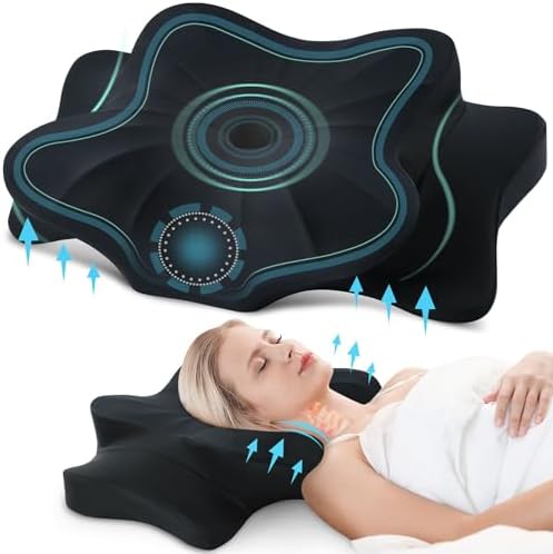 DONAMA Cervical Pillow for Neck and Shoulder Pain Relief, Cooling Contour Memory Foam Pillow, Dual-Height Ergonomic Neck Support Pillow for Side Back Stomach Sleepers with Removable Pillowcase by DONAMA