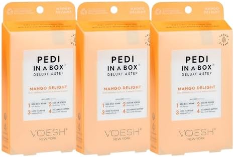 VOESH Pedi in a Box 4 Step, Pedicure Set, At-Home Pedicure, DIY Pedi, Foot Treatment, Pedicure Supplies, Foot Scrub, Foot Spa, Foot Care, Foot Therapy by Unknown