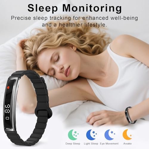 Efolen Smart Bracelet for Women,Ultralight Fitness Tracker Smart Wristband with Heart Rate/Blood Oxygen/Sleep Monitor/Pedometer,Slim Smartwatch for Android iPhone,Activity Tracker,2 Band,Black - Image 5