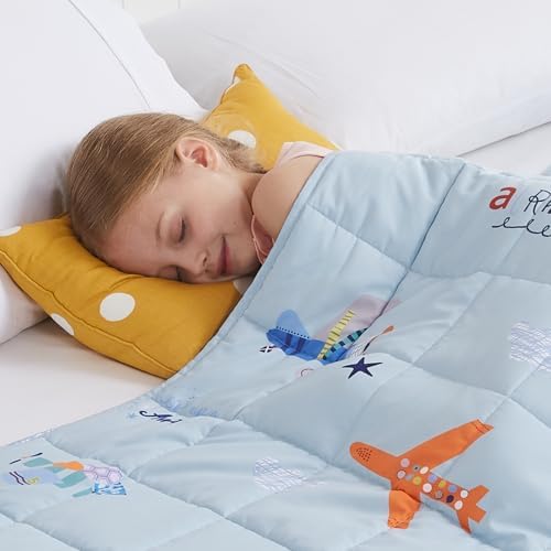 Weighted Blanket 10lbs Small Heavy Throw Blanket Gifts 50"x60" Airplane by HOSUKKO