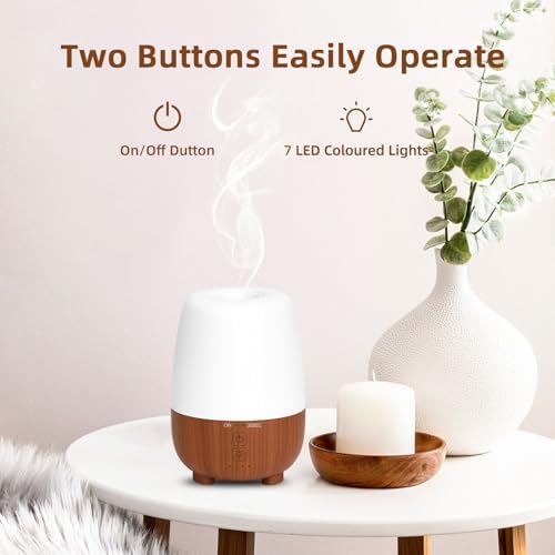 SEEDSEEL 150ML Rechargeable Battery Essential Oil Diffuser, Portable Cordless Aromatherapy Diffuser with 7-Hour Runtime, 7 LED Color Changing Lights for Bathroom,Bedroom, Office, Outdoor - Image 6