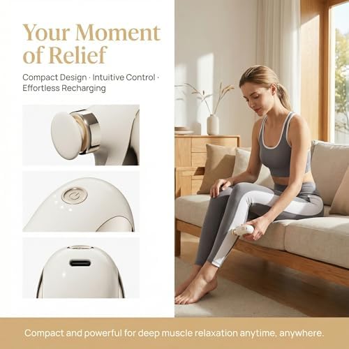 Mini Massage Gun, Ultra-Portable Deep Muscle Massager, 4speed Settings and 4 Back Massage Heads - Image 3