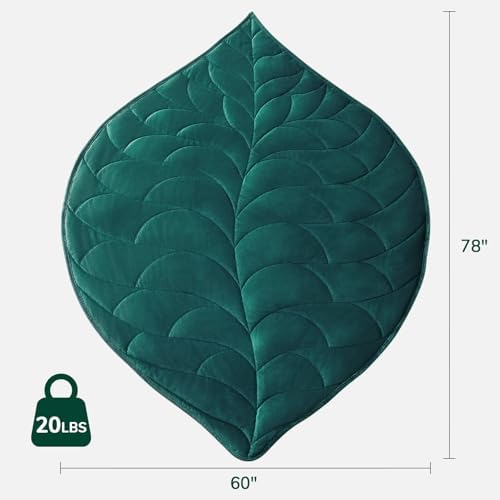 Weighted Blanket for Adults, 20 lbs, 60" x 78" washable Blankets, Green - Image 2