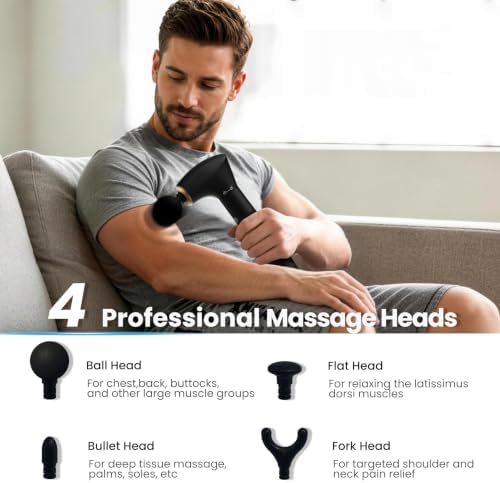 2-in-1 Detachable Massage Gun Deep Tissue with Extension Handle - Image 6
