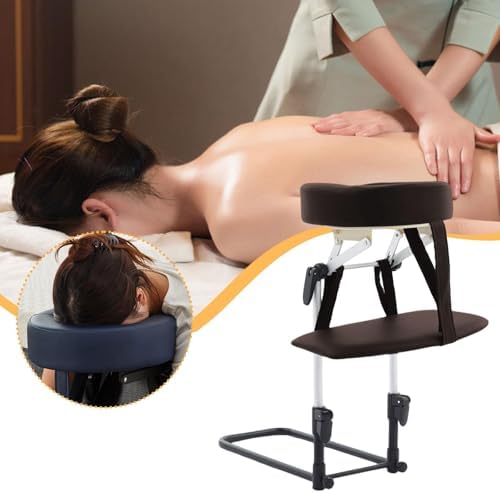 Mattress Top Massage Kit Adjustable Headrest Massage SPA Portable Sturdy Face Down Pillow with Armrest, Coffee - Image 2