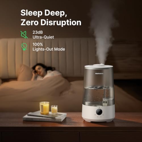 Homvana 3.6L Top-Fill Cool Mist Humidifiers for Bedroom, Large Room(Grey) - Image 3