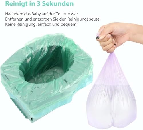 Travel Potty for Kids, Reusable Portable Folding Potty for Toddler, Foldable Toilet for Outdoor Camping, Toddler Potty Seat (Green) - Image 5