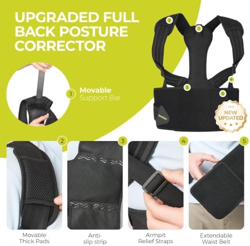 SHAPERKY Posture Corrector for Women and Men - Adjustable Upper Back Brace - Breathable Back Support straightener - Providing Pain Relief from Lumbar&Shoulder (S-M) - Image 5