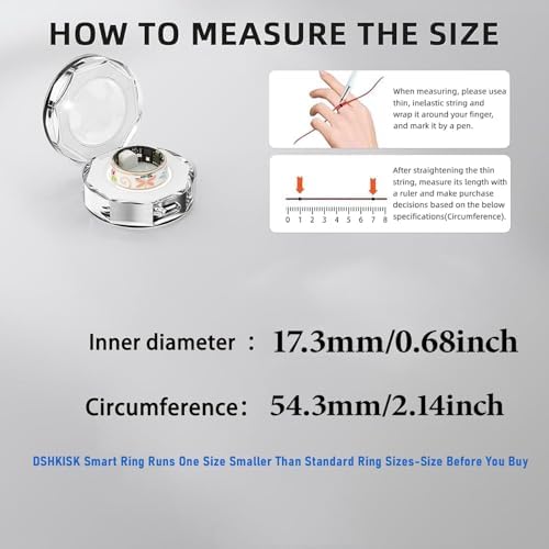 Smart Ring Health Tracker for Women & Men Fitness Tracker Ring(7#&Floral) - Image 7