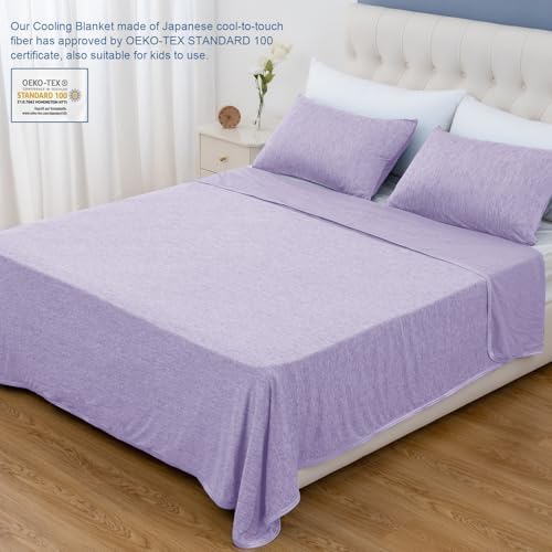 CHOSHOME Cooling Blanket for Hot Sleepers Lightweight Summer Cold Thin Blankets for Sleeping, Hot Flashes Night Sweats, Soft Blanket for Bed, Queen Size, Purple - Image 6